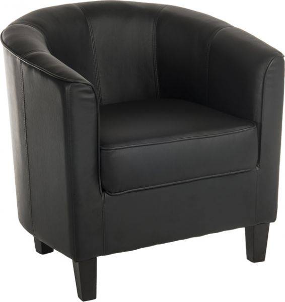 Teknik Tub Chair in Black Faux Leather - Price Crash Furniture