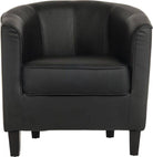 Teknik Tub Chair in Black Faux Leather - Price Crash Furniture