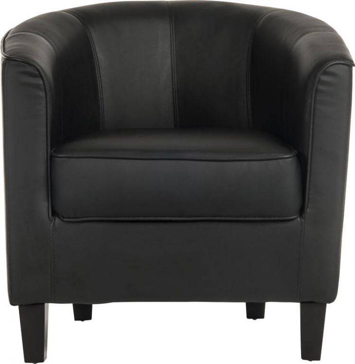 Teknik Tub Chair in Black Faux Leather - Price Crash Furniture