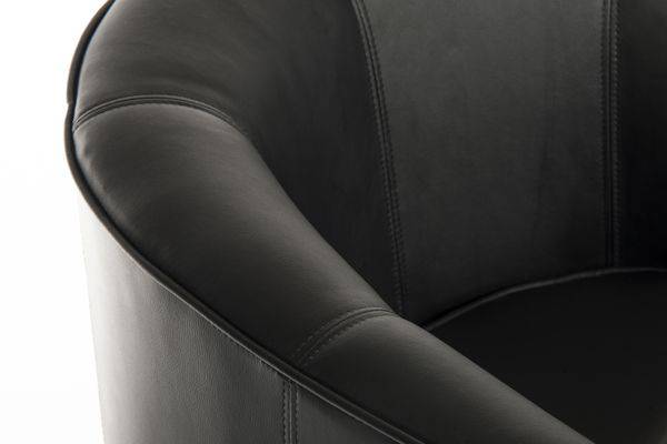 Teknik Tub Chair in Black Faux Leather - Price Crash Furniture