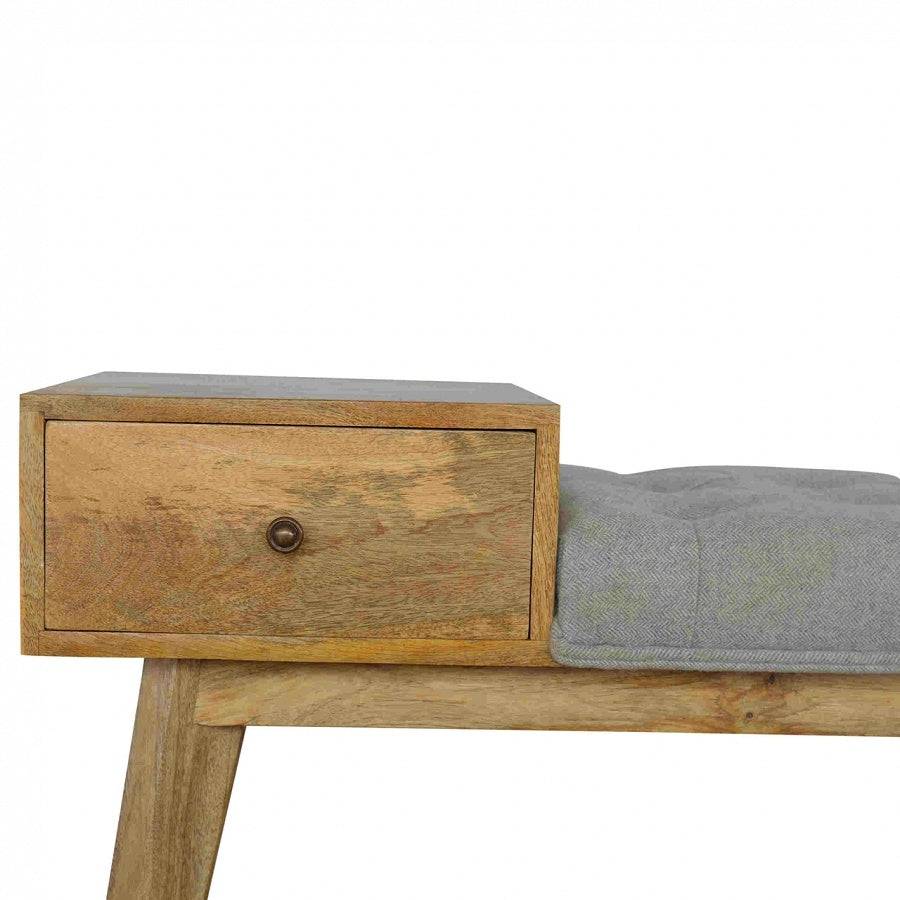 Telephone Bench With Grey Tweed Seat - Price Crash Furniture