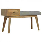 Telephone Bench With Grey Tweed Seat - Price Crash Furniture