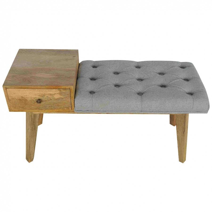 Telephone Bench With Grey Tweed Seat - Price Crash Furniture