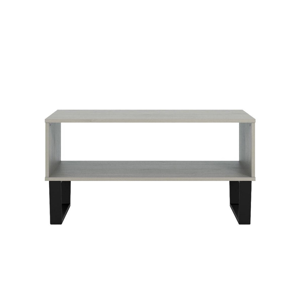Texas - grey waxed pine industrial style open coffee table - Price Crash Furniture