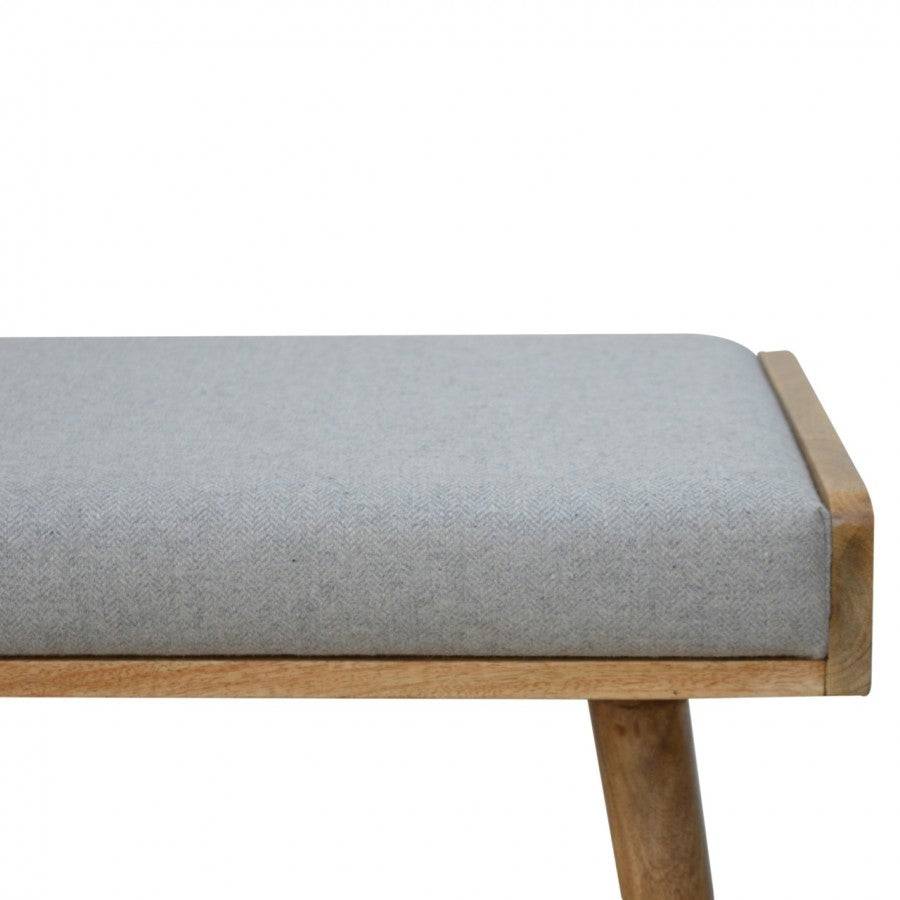 Tray Style Grey Tweed Footstool - Price Crash Furniture