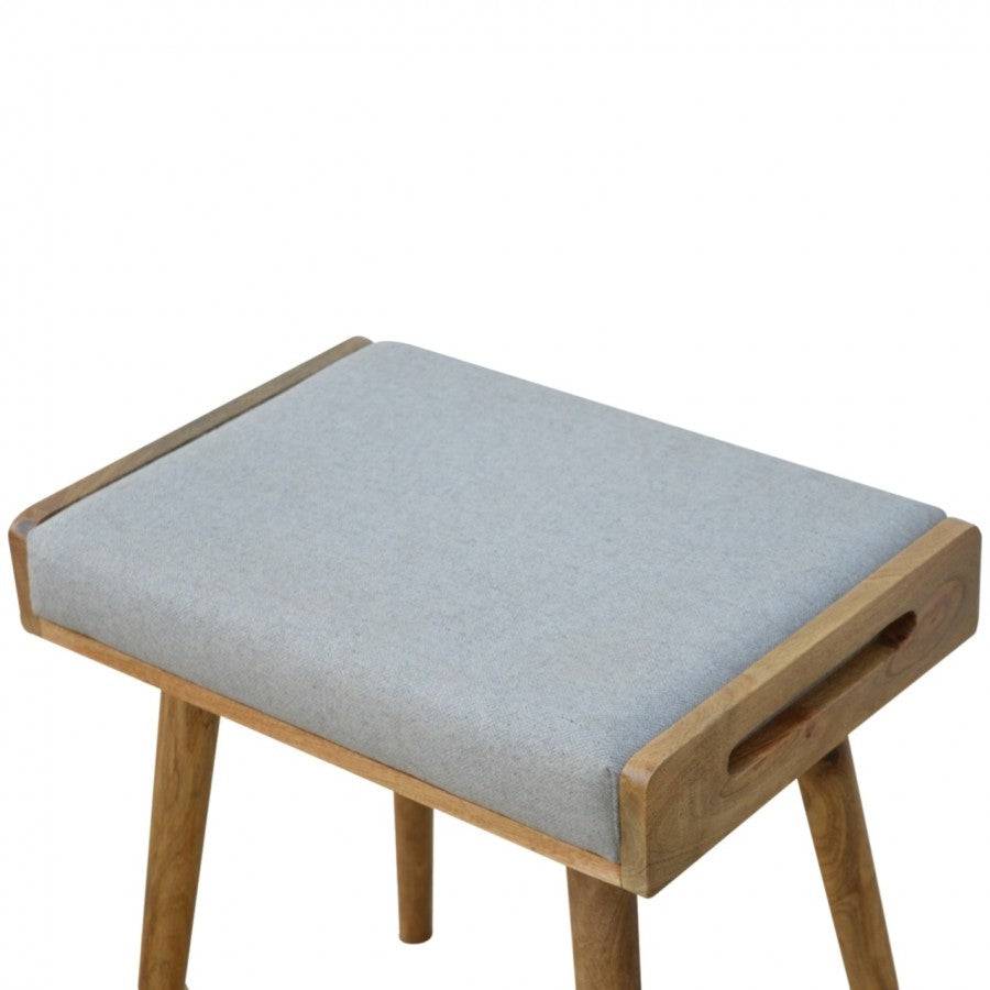 Tray Style Grey Tweed Footstool - Price Crash Furniture