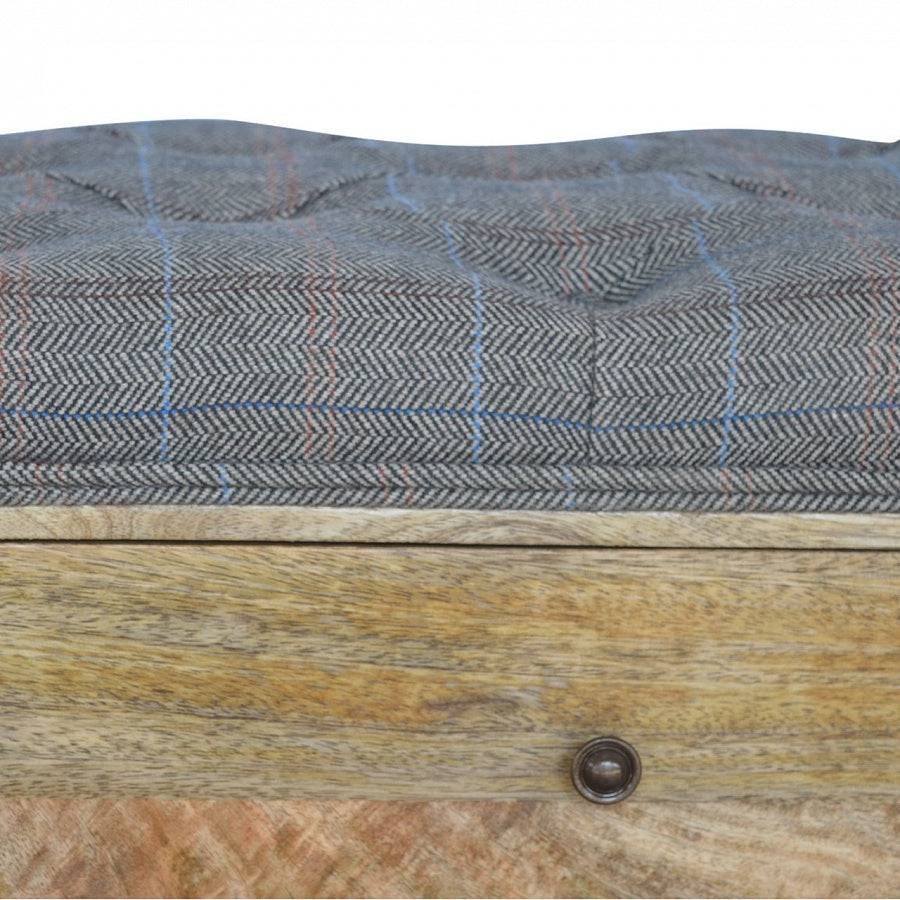 Upholstered Multi Tweed Shoe Storage Bench - Price Crash Furniture