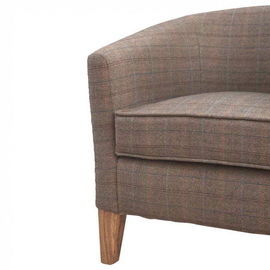 Upholstered Tweed Tub Chair - Price Crash Furniture
