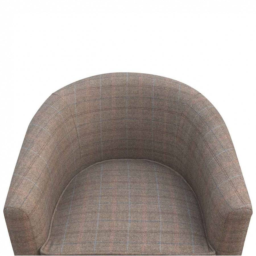 Upholstered Tweed Tub Chair - Price Crash Furniture