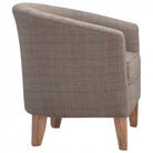 Upholstered Tweed Tub Chair - Price Crash Furniture