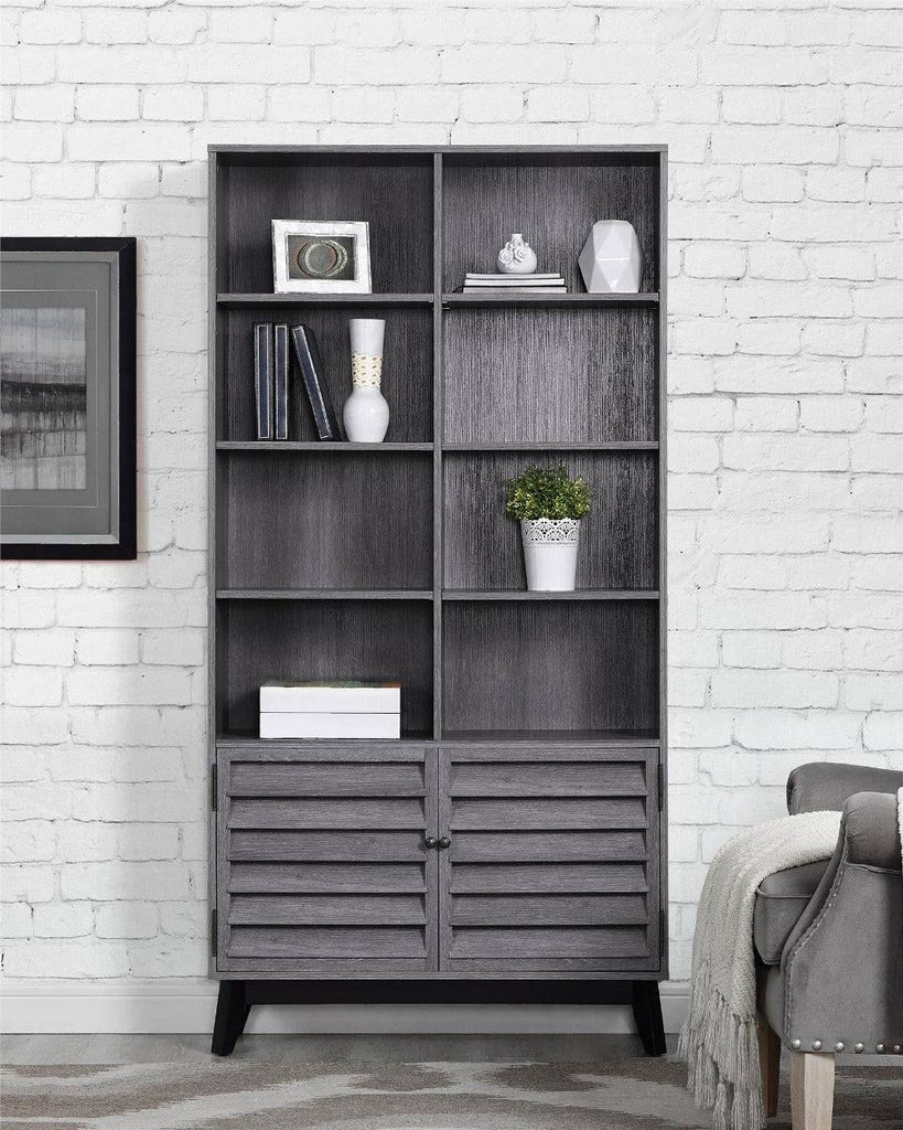 Vaughn 8 shelf 2 door Bookcase in Grey Oak by Dorel - Price Crash Furniture