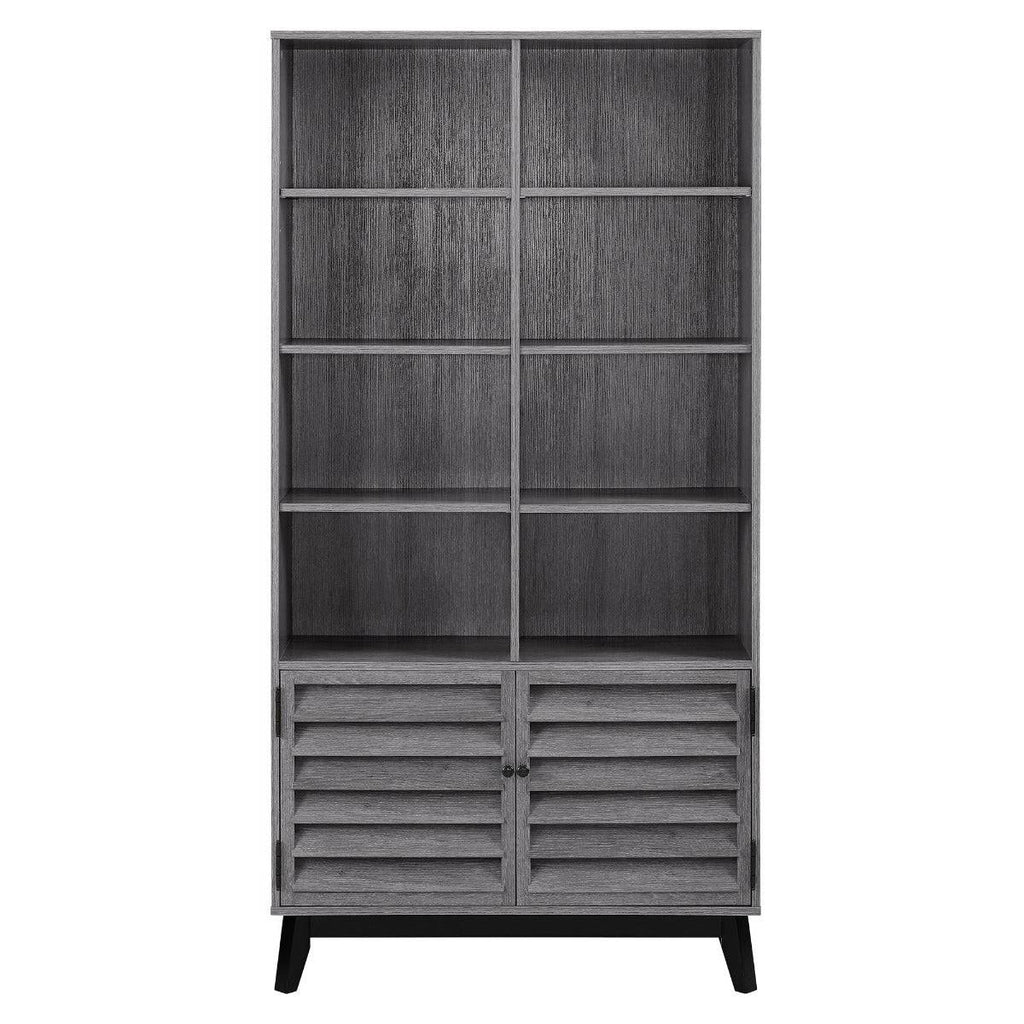 Vaughn 8 shelf 2 door Bookcase in Grey Oak by Dorel - Price Crash Furniture