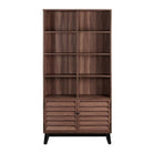 Vaughn 8 shelf 2 door Bookcase in Walnut by Dorel - Price Crash Furniture