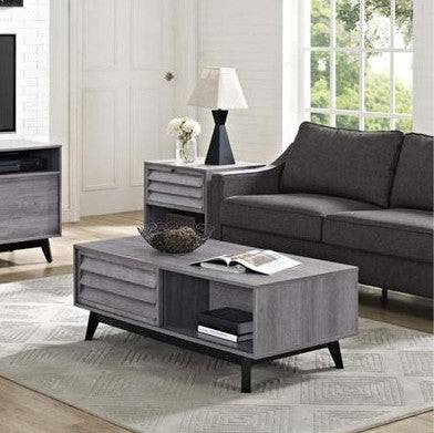 Vaughn Coffee Table with Sliding Doors in Grey Oak by Dorel - Price Crash Furniture