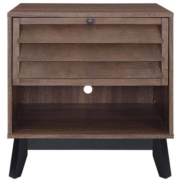 Vaughn Storage Side Table / Bedside in Walnut by Dorel - Price Crash Furniture