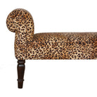 Velvet Bench with Turned Feet in Leopard Print - Price Crash Furniture