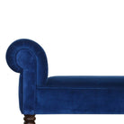 Velvet Bench with Turned Feet in Royal Blue - Price Crash Furniture