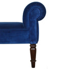 Velvet Bench with Turned Feet in Royal Blue - Price Crash Furniture