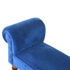 Velvet Bench with Turned Feet in Royal Blue - Price Crash Furniture