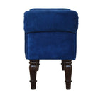 Velvet Bench with Turned Feet in Royal Blue - Price Crash Furniture