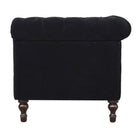 Velvet Chesterfield Sofa in Black - Price Crash Furniture