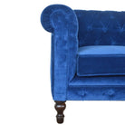 Velvet Chesterfield Sofa in Royal Blue - Price Crash Furniture