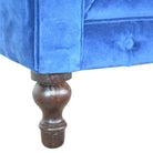 Velvet Chesterfield Sofa in Royal Blue - Price Crash Furniture