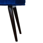 Velvet Deep Button Bench Seat in Royal Blue & Walnut - Price Crash Furniture