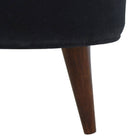 Velvet Nordic Style Footstool in Black - Price Crash Furniture