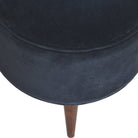 Velvet Nordic Style Footstool in Black - Price Crash Furniture