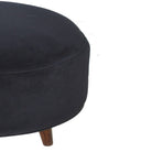 Velvet Nordic Style Footstool in Black - Price Crash Furniture