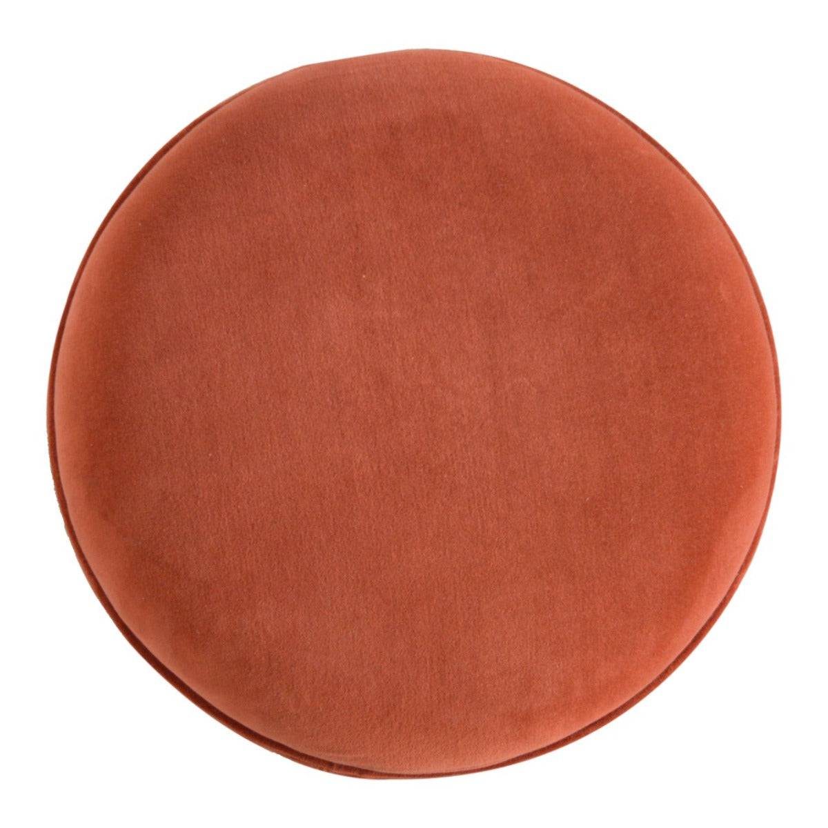 Velvet Nordic Style Footstool in Brick Red - Price Crash Furniture