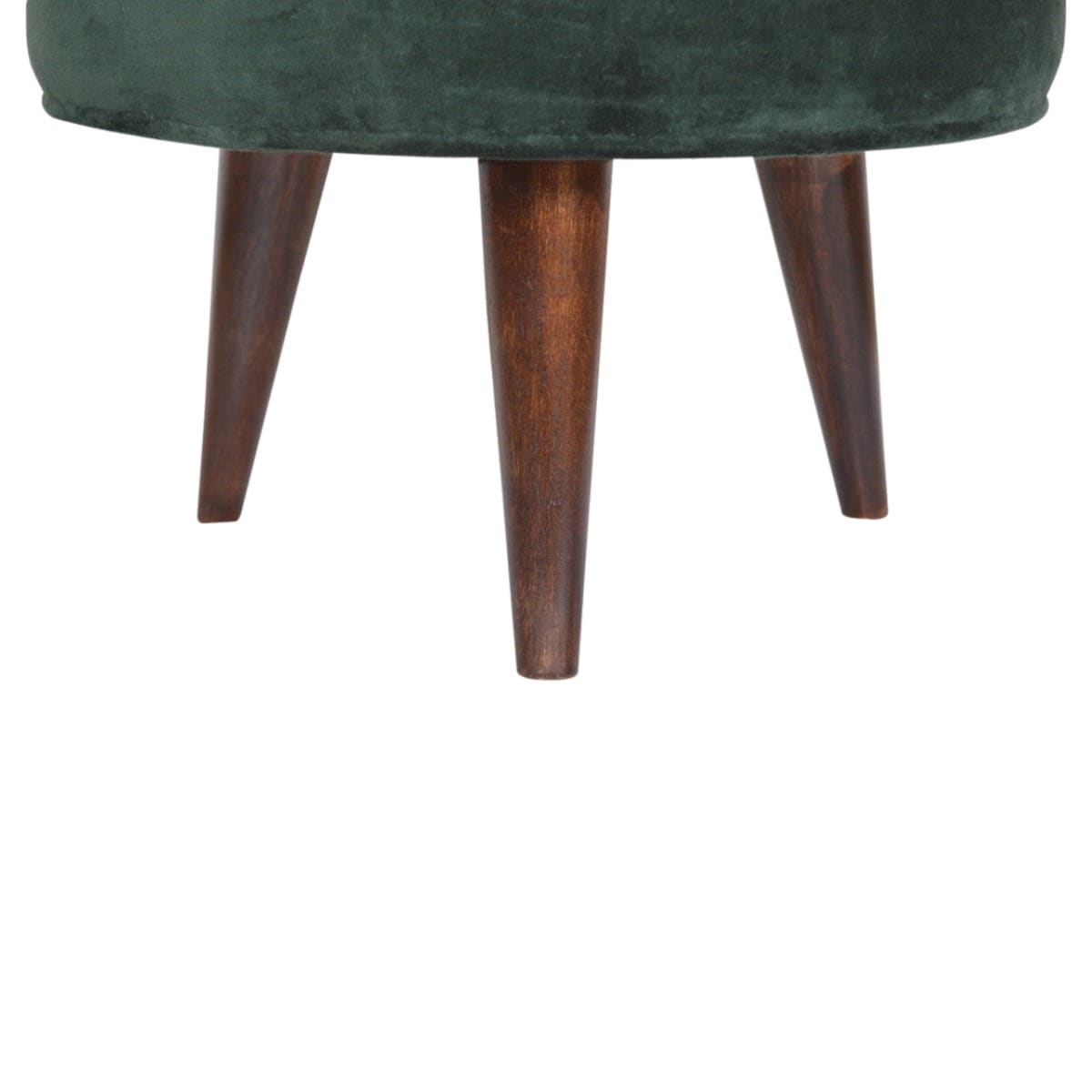 Velvet Nordic Style Footstool in Emerald Green - Price Crash Furniture