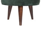 Velvet Nordic Style Footstool in Emerald Green - Price Crash Furniture