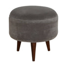 Velvet Nordic Style Footstool in Grey - Price Crash Furniture