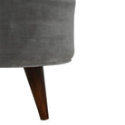 Velvet Nordic Style Footstool in Grey - Price Crash Furniture