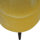 Velvet Nordic Style Footstool in Mustard Yellow - Price Crash Furniture