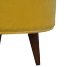 Velvet Nordic Style Footstool in Mustard Yellow - Price Crash Furniture