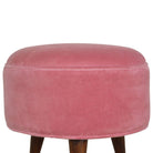 Velvet Nordic Style Footstool in Pink - Price Crash Furniture