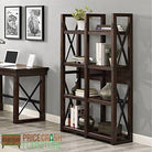 Wildwood Rustic Bookcase / Room Divider in Espresso by Dorel - Price Crash Furniture