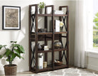 Wildwood Rustic Bookcase / Room Divider in Espresso by Dorel - Price Crash Furniture