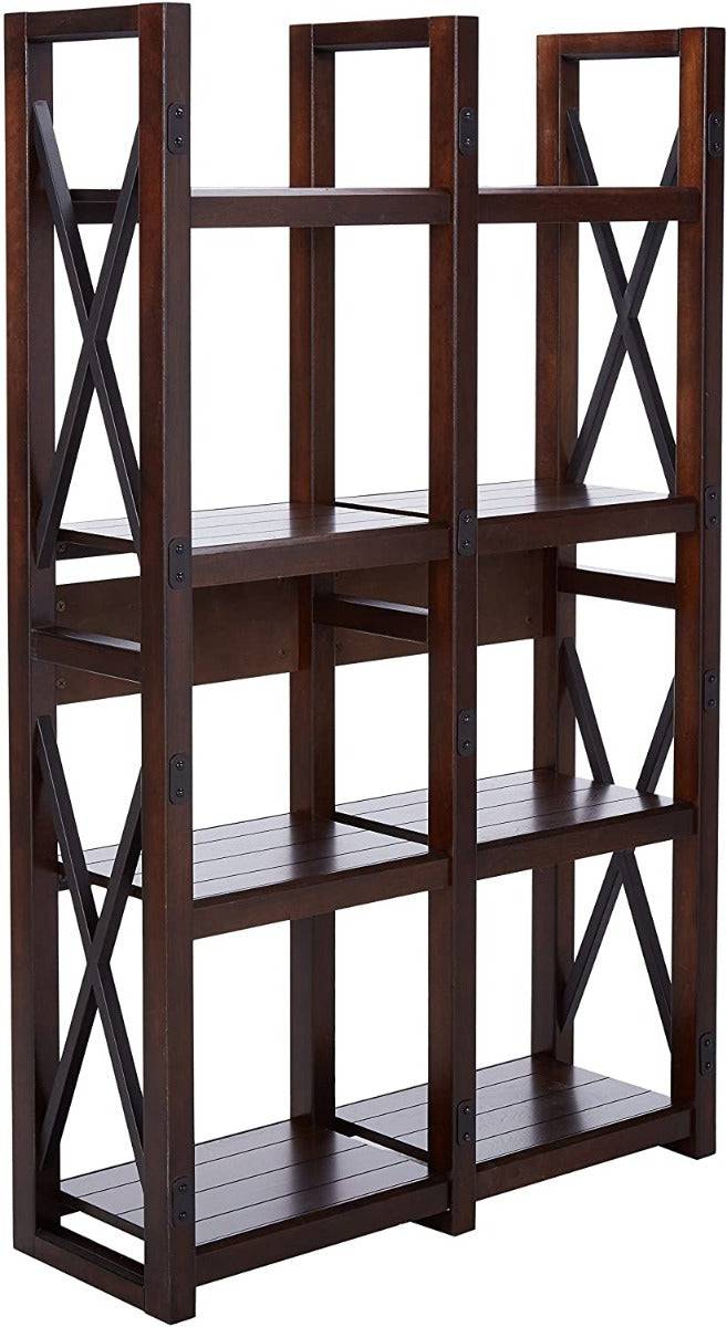 Wildwood Rustic Bookcase / Room Divider in Espresso by Dorel - Price Crash Furniture