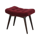 Wine Red Cotton Velvet Curved Bench - Price Crash Furniture