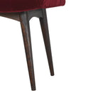 Wine Red Cotton Velvet Curved Bench - Price Crash Furniture