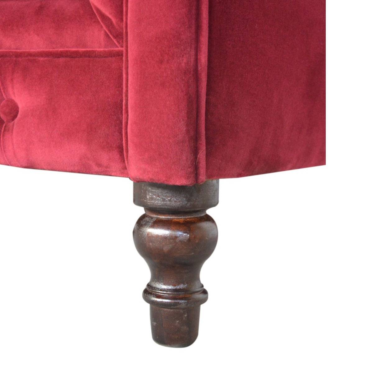 Wine Red Velvet Chesterfield Sofa - Price Crash Furniture