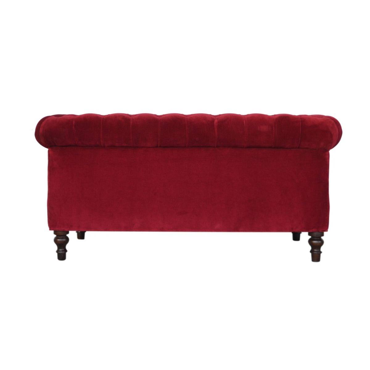 Wine Red Velvet Chesterfield Sofa - Price Crash Furniture