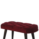 Wine Red Velvet Deep Button Bench - Price Crash Furniture