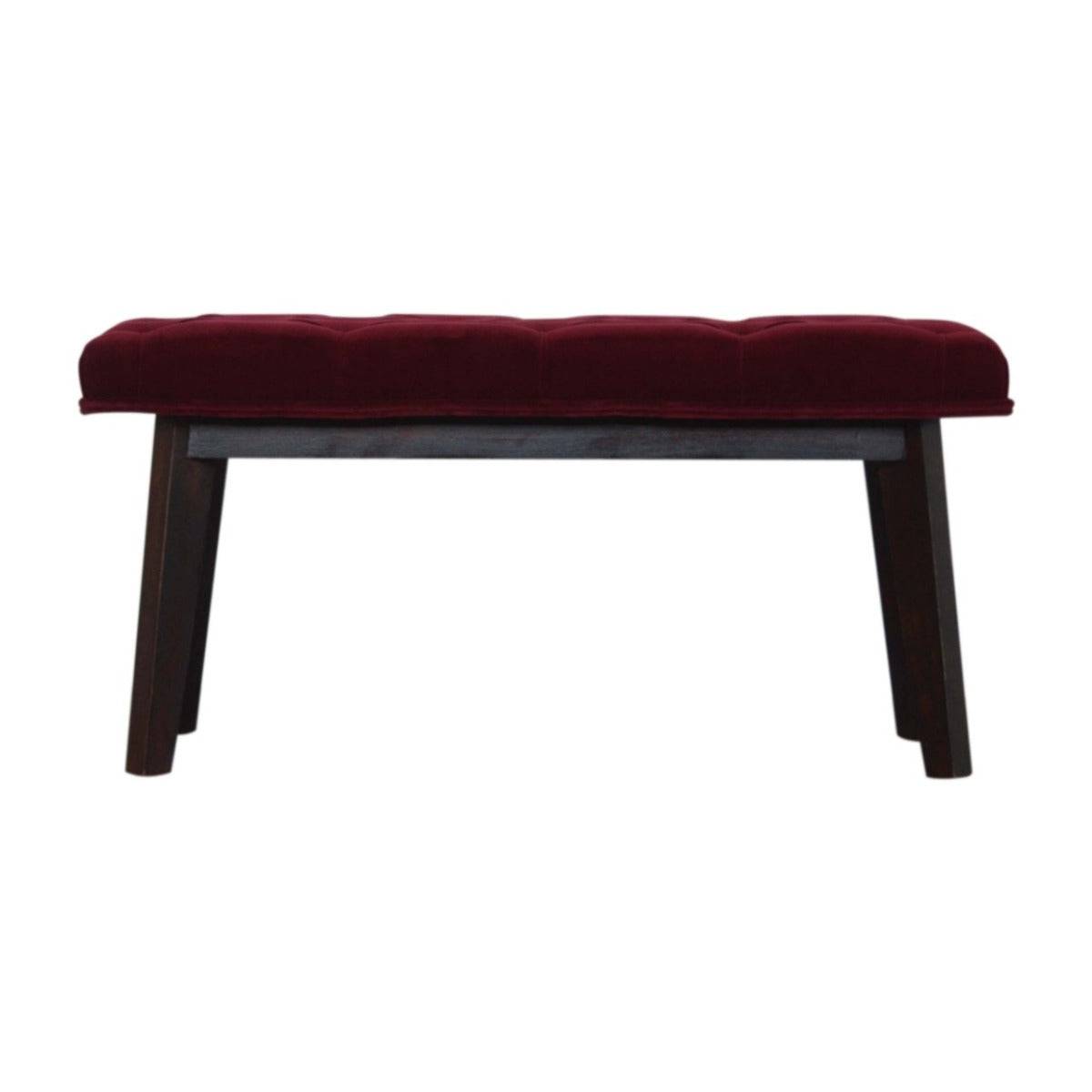 Wine Red Velvet Hallway Bench - Price Crash Furniture