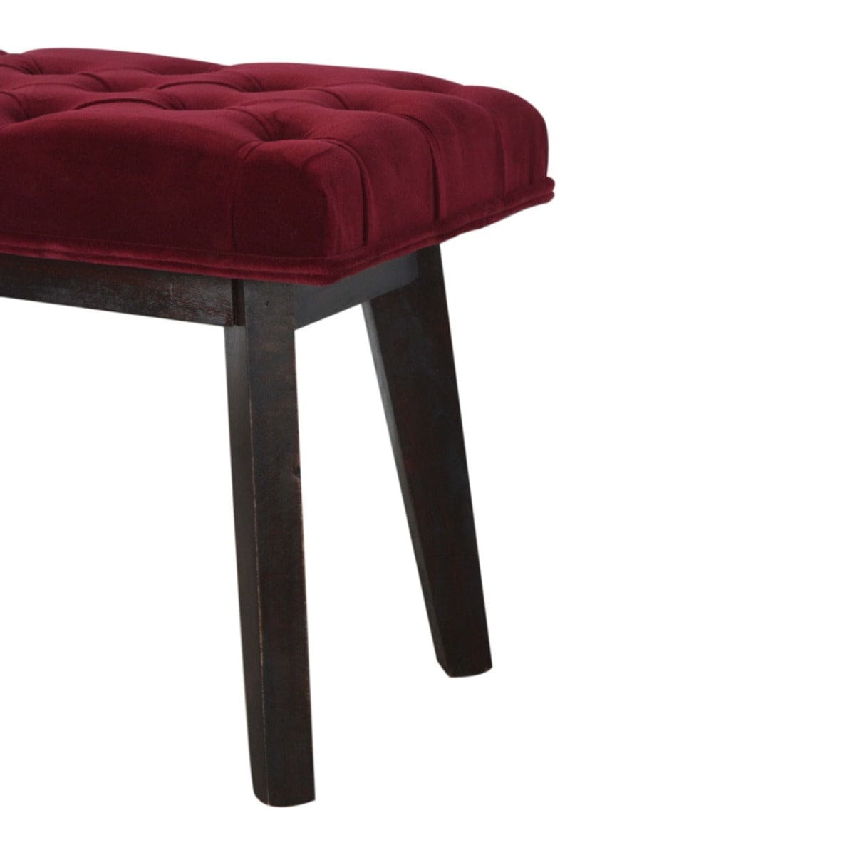 Wine Red Velvet Hallway Bench - Price Crash Furniture