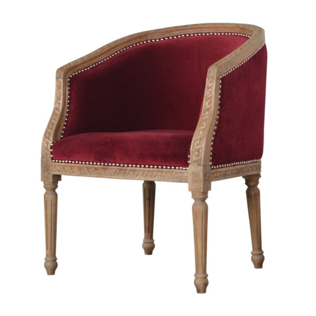 Wine Red Velvet Occasional Chair - Price Crash Furniture